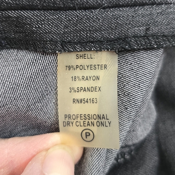 Calvin Klein Charcoal Grey Black Button Up Bodycon Midi Dress Size 8 - Picture 9 of 12